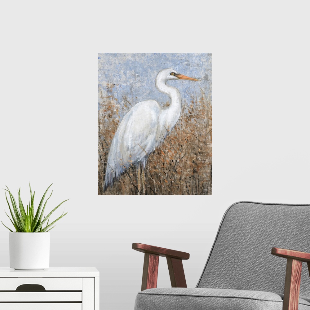 A modern room featuring White Heron I