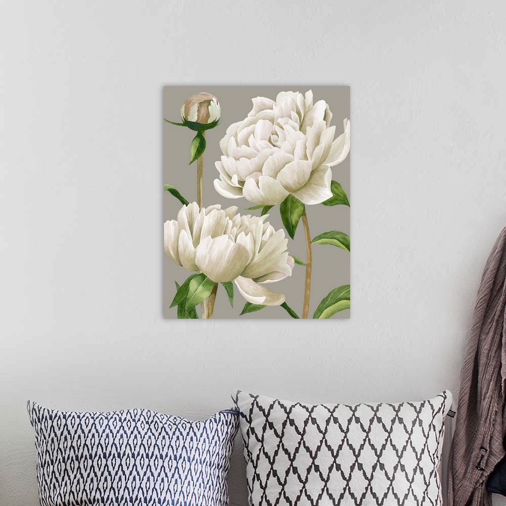 A bohemian room featuring White Peonies I