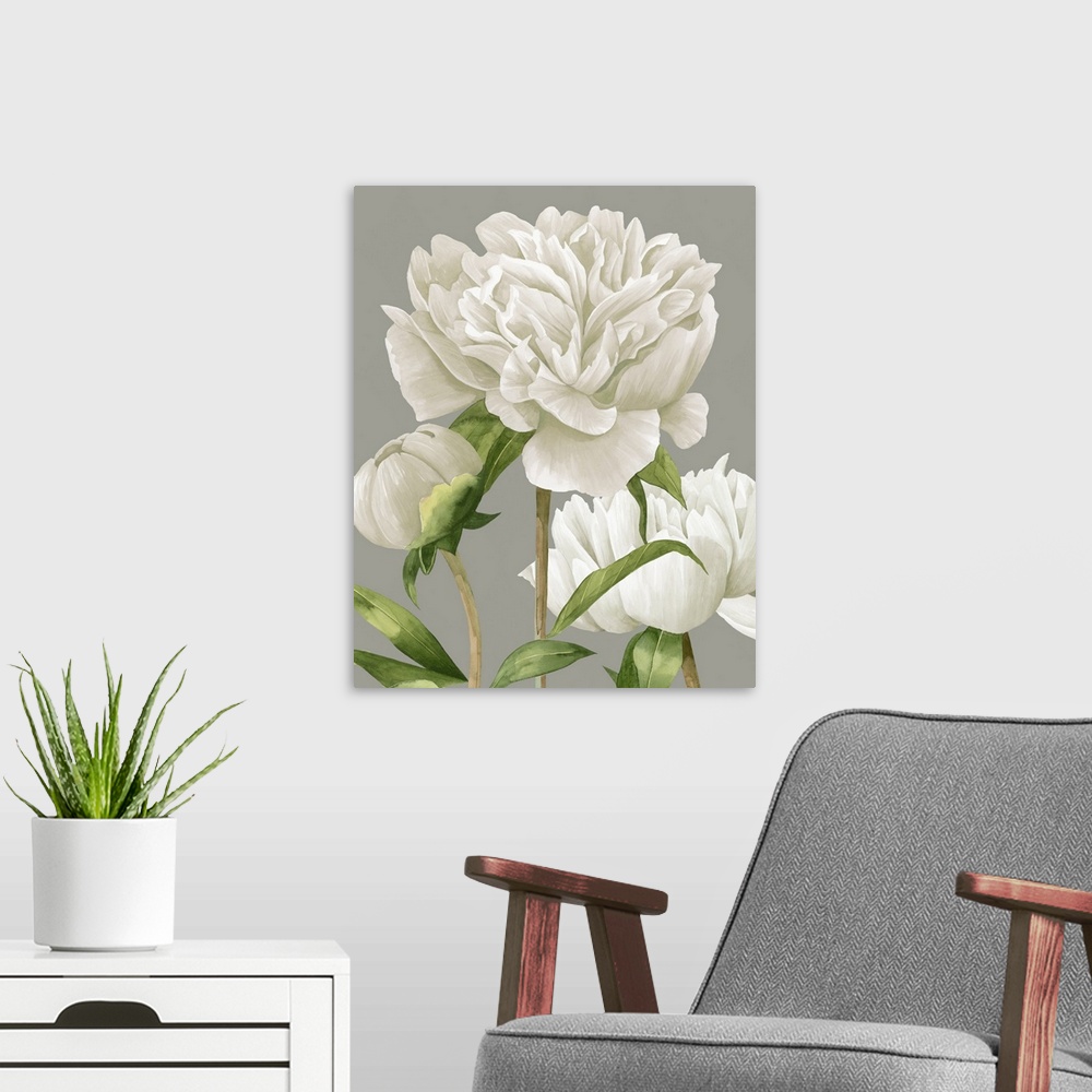 A modern room featuring White Peonies II