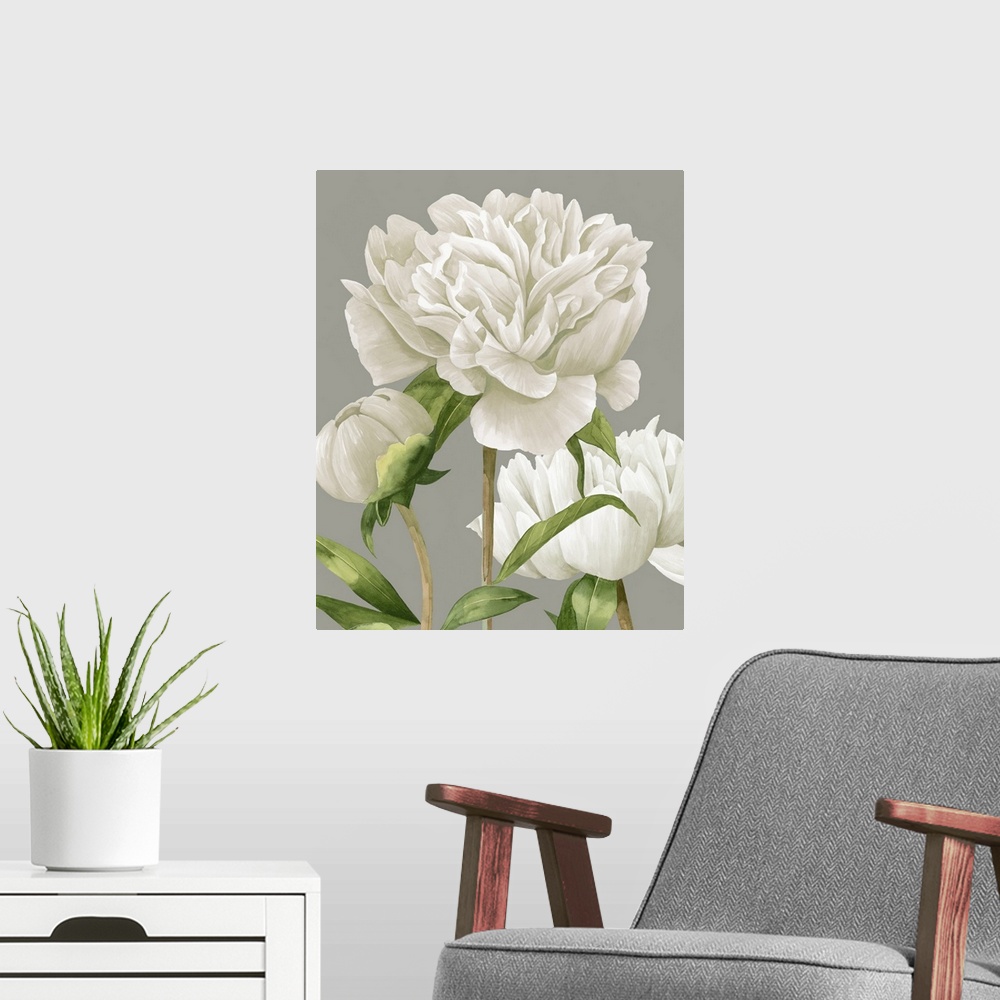 A modern room featuring White Peonies II