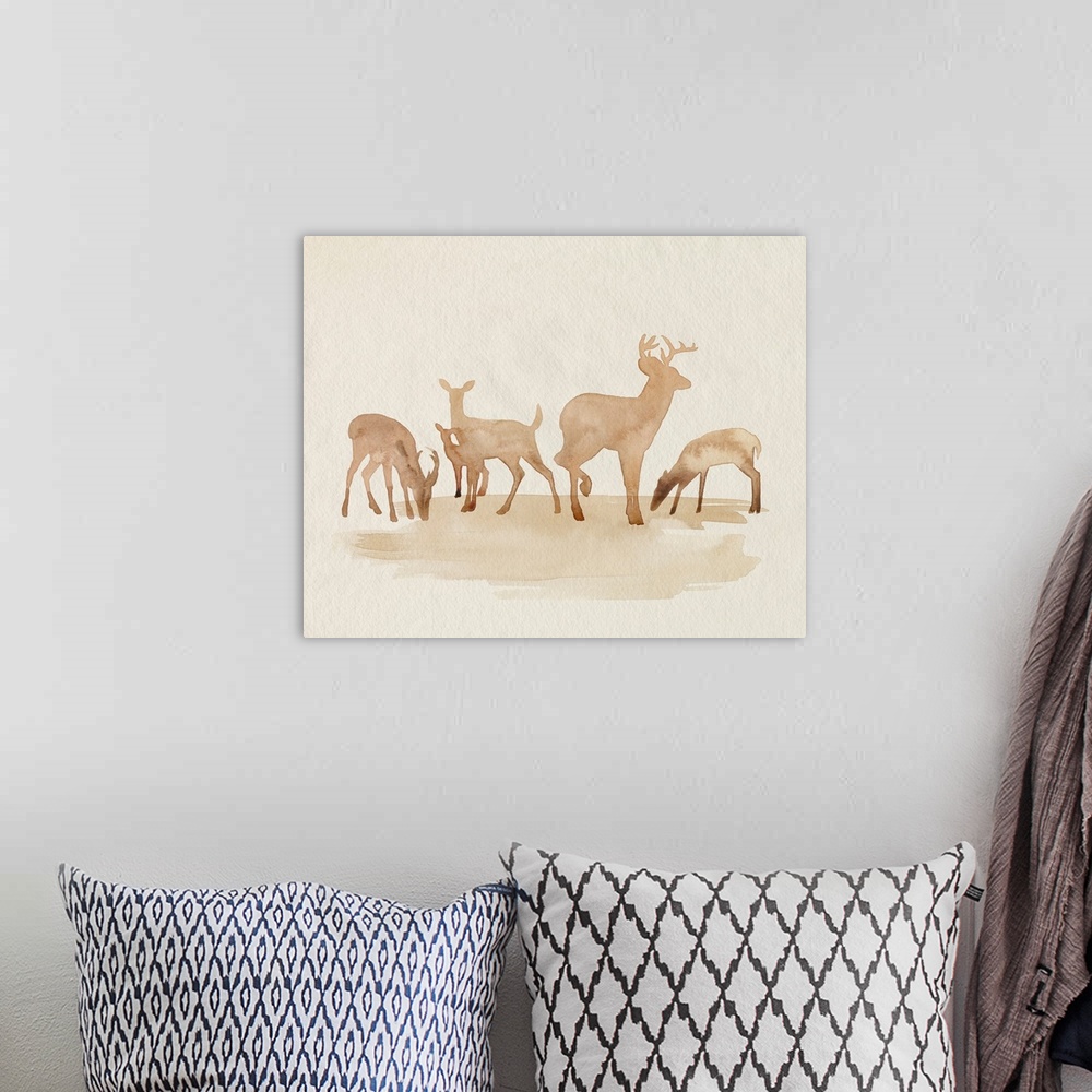 A bohemian room featuring Whitetail Herd II