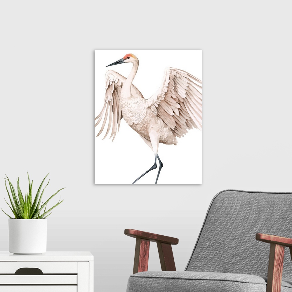 A modern room featuring Whooping Crane II