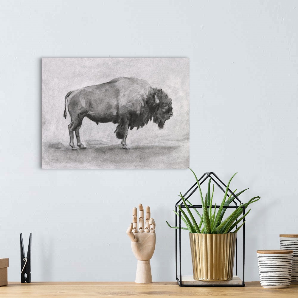 A bohemian room featuring Wild Bison Study I