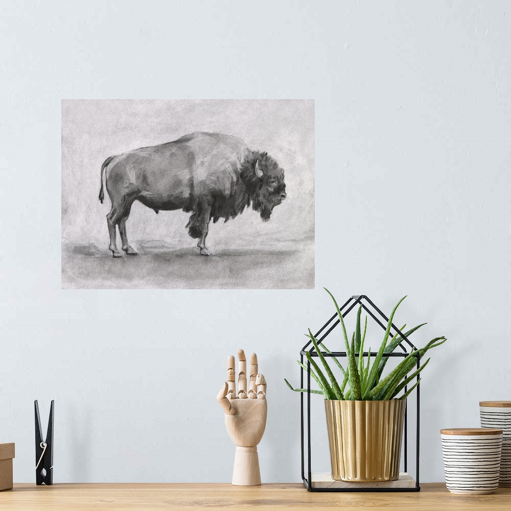 A bohemian room featuring Wild Bison Study I