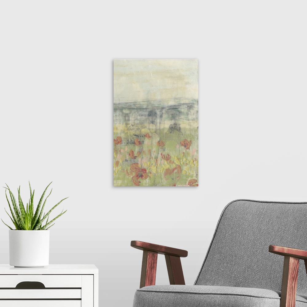 A modern room featuring Wildflower Scape II