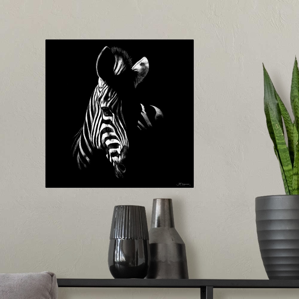 A modern room featuring Wildlife Scratchboards V