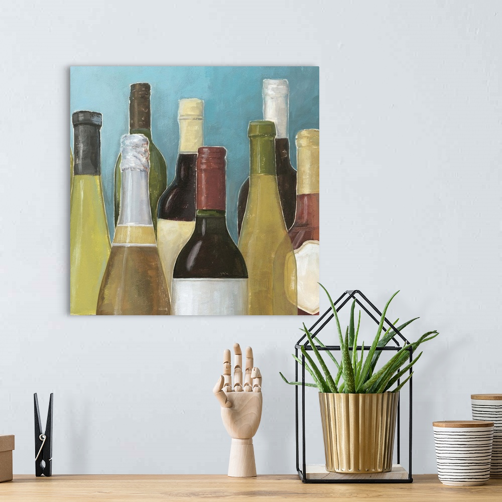 A bohemian room featuring Wine Bottles II