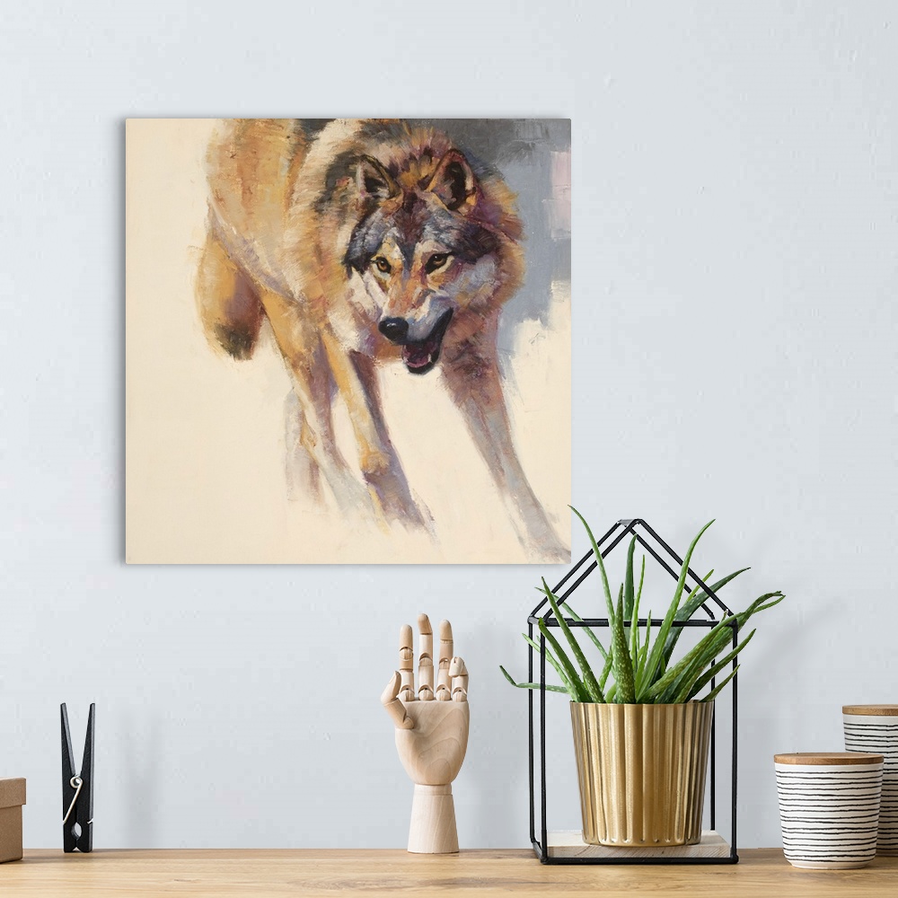 A bohemian room featuring Wolf Study IV