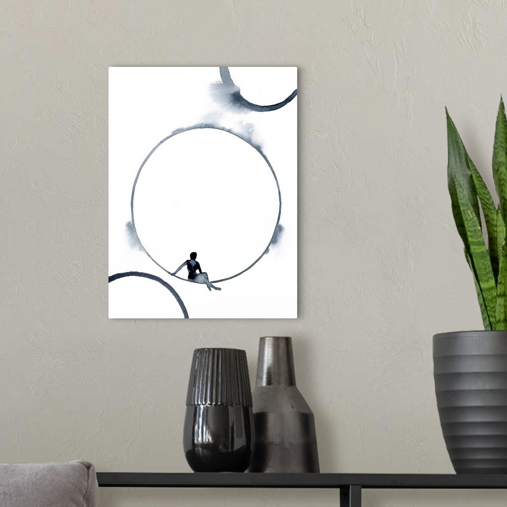 A modern room featuring Woman In The Moon II