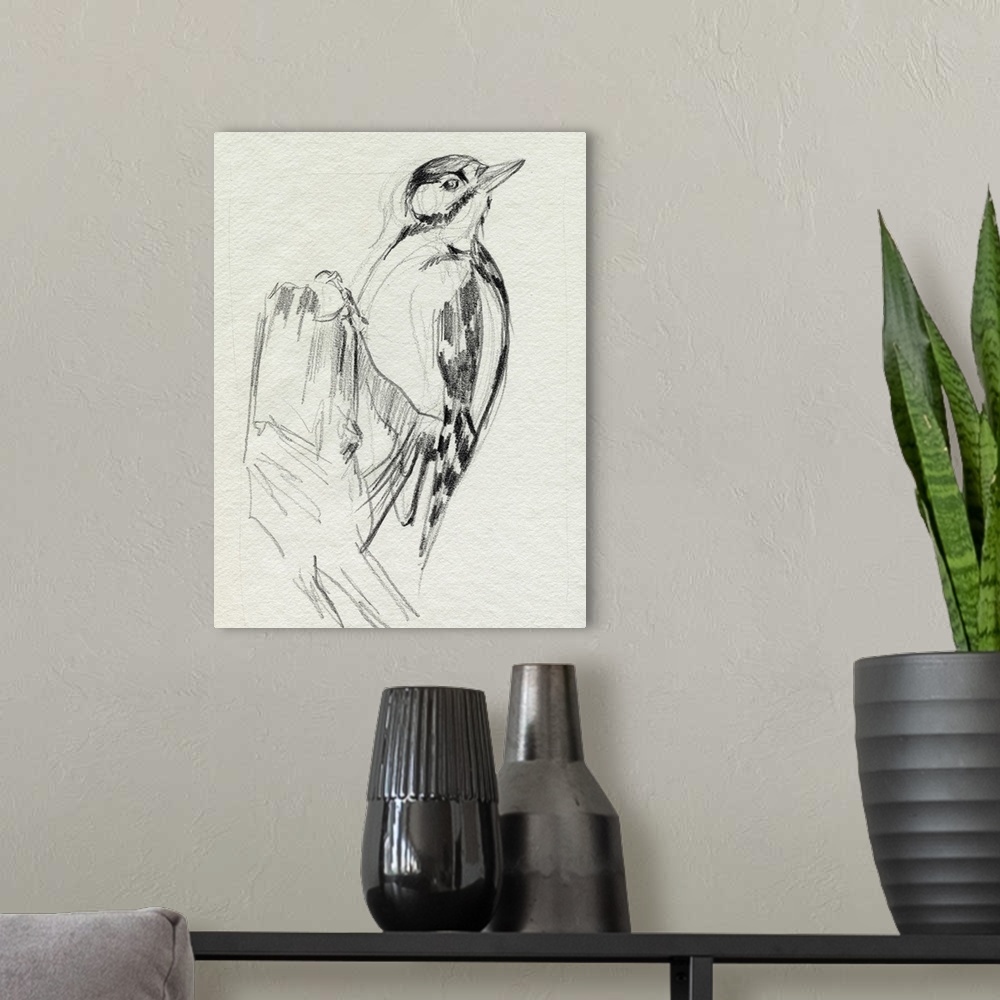 A modern room featuring Woodpecker Sketch II