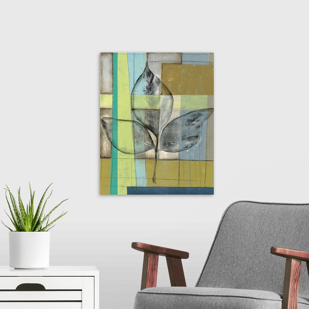 A modern room featuring Woven Leaf II