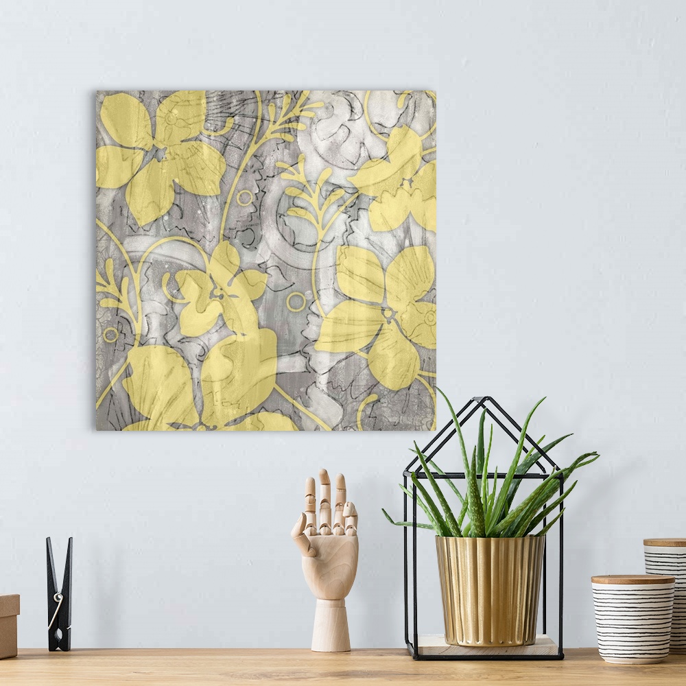 A bohemian room featuring Yellow and Gray II