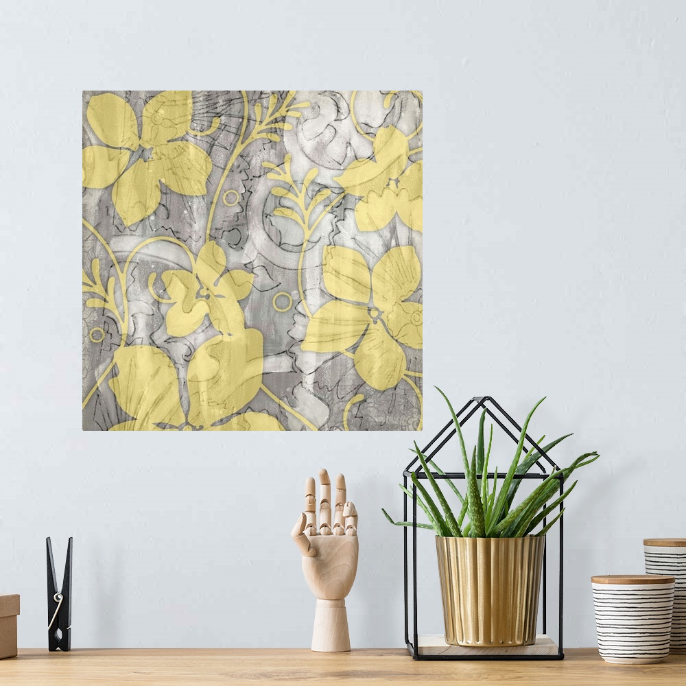 A bohemian room featuring Yellow and Gray II