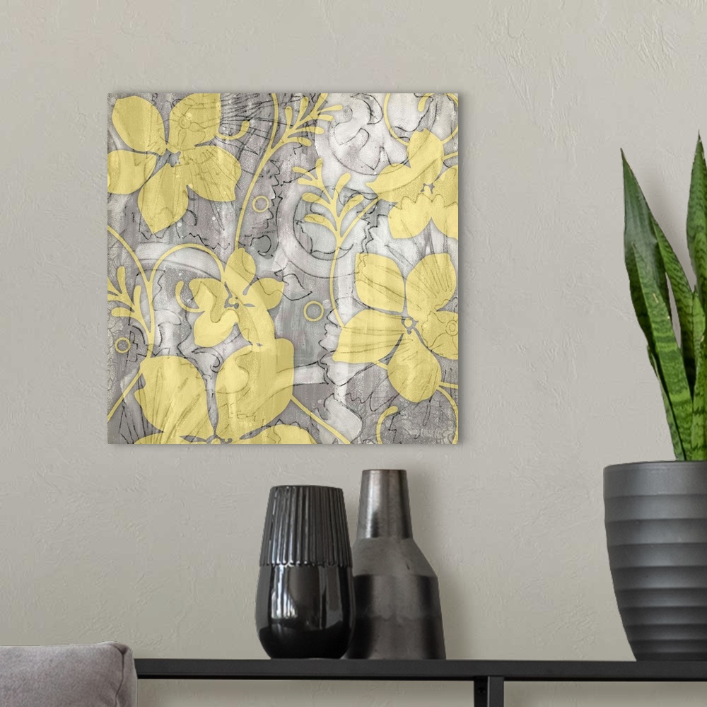 A modern room featuring Yellow and Gray II