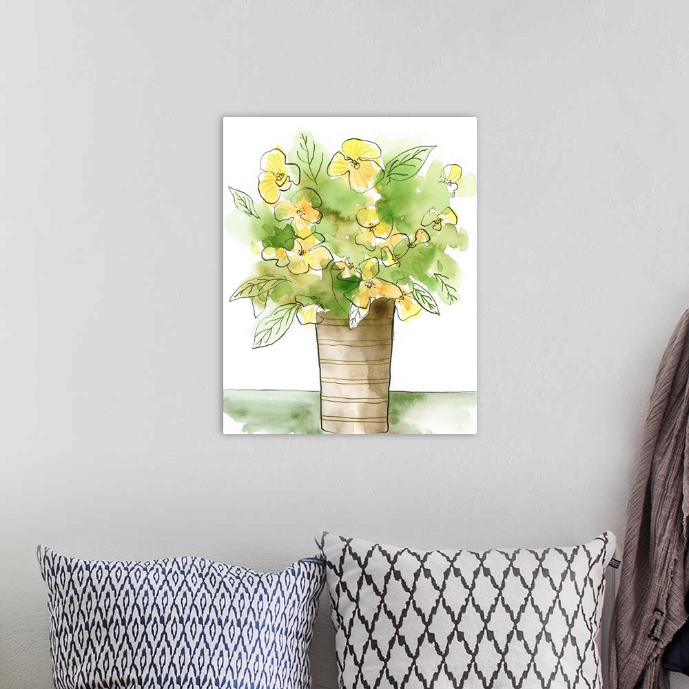 A bohemian room featuring Yellow Bouquet I