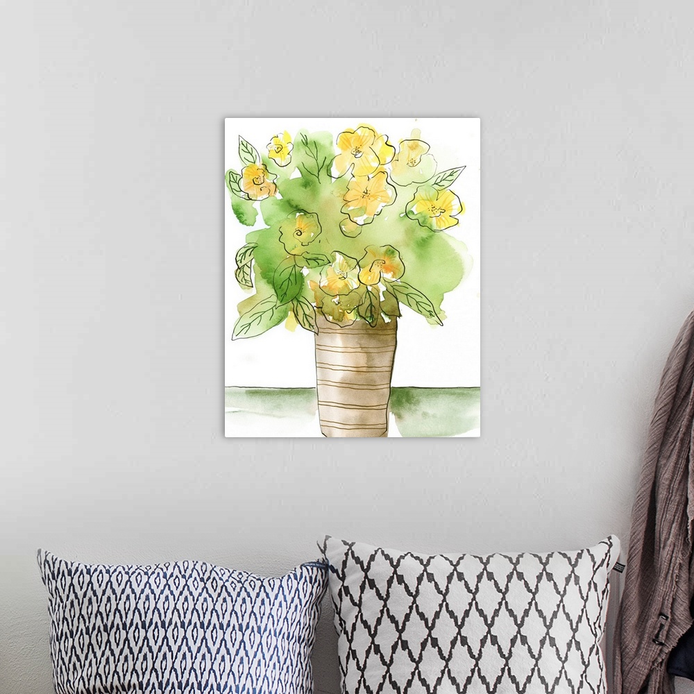 A bohemian room featuring Yellow Bouquet II