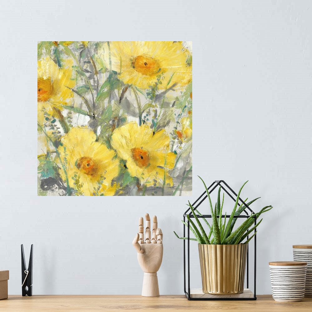 A bohemian room featuring Yellow Bunch I