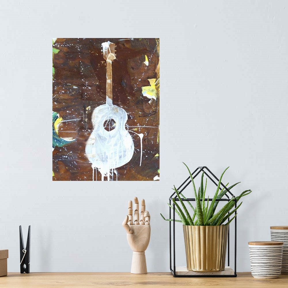 A bohemian room featuring Yellow Guitar