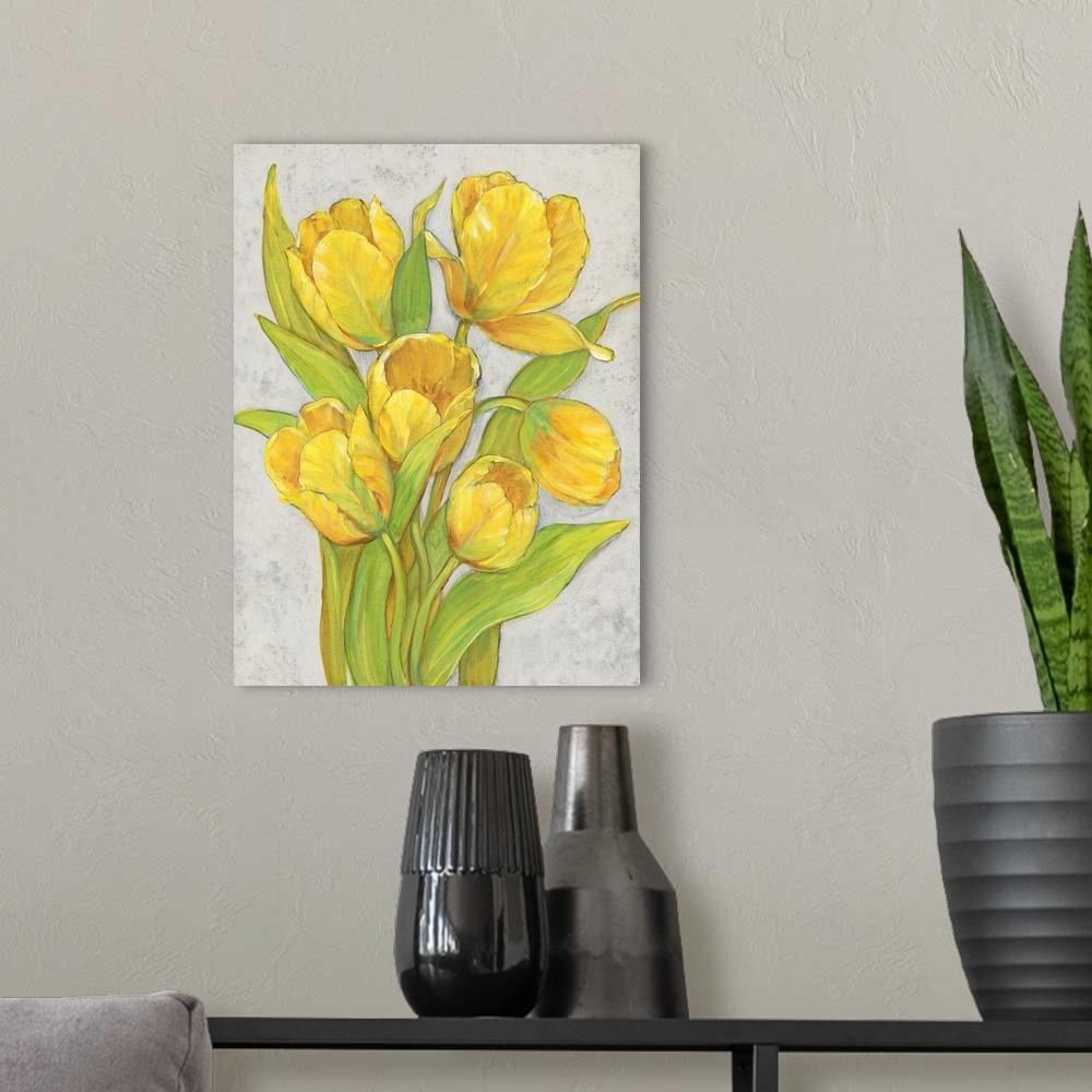 A modern room featuring Yellow Tulips II