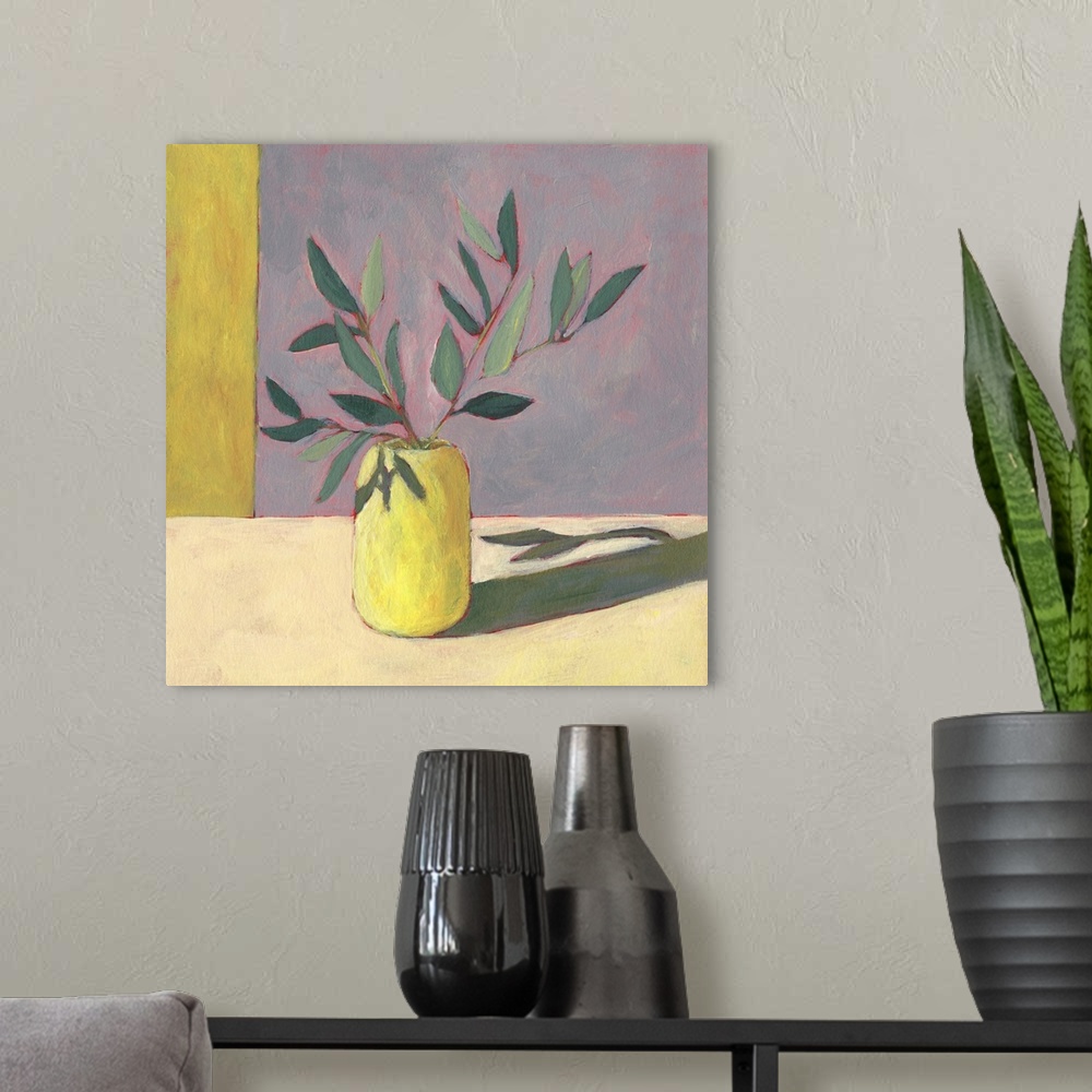A modern room featuring Yellow Vase II