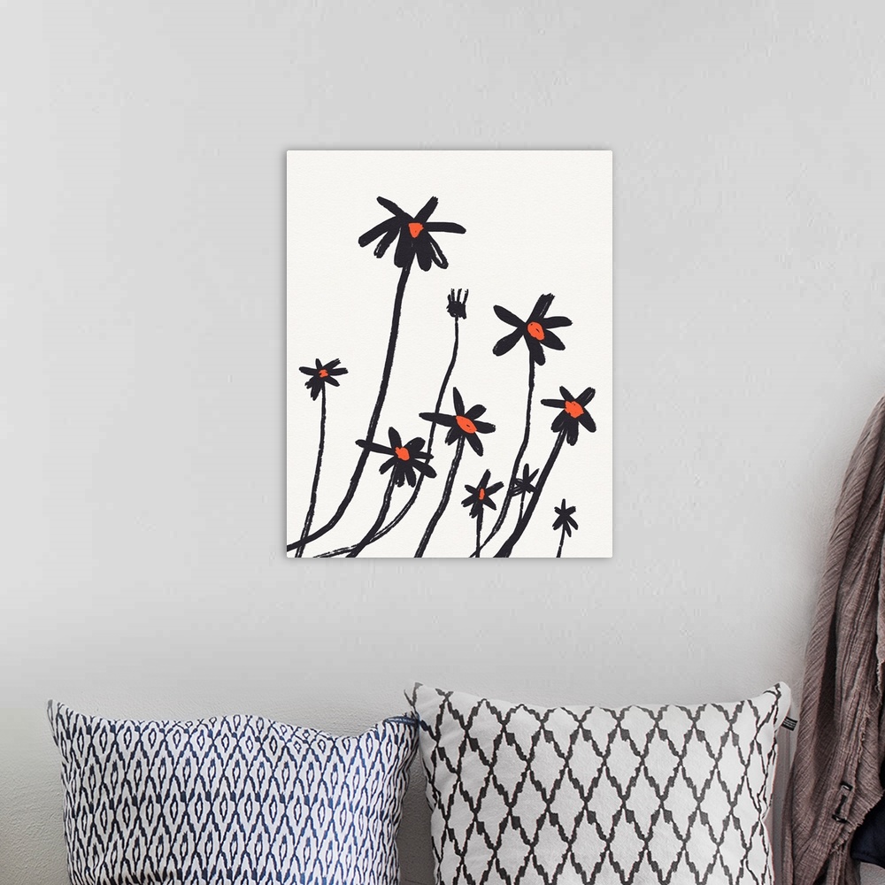 A bohemian room featuring Young Coneflowers I