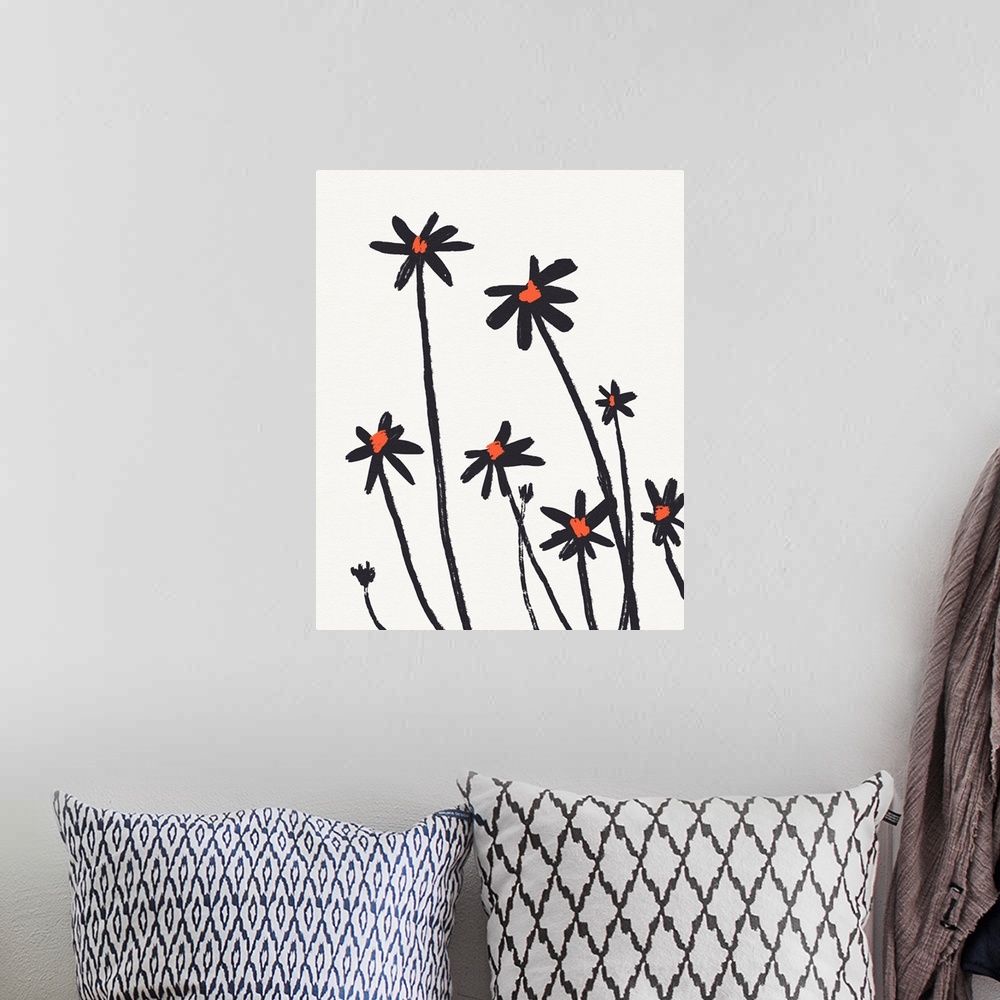 A bohemian room featuring Young Coneflowers II