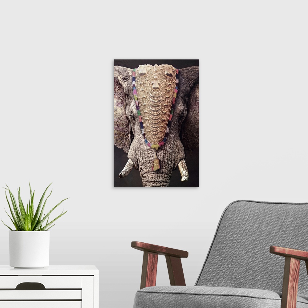 A modern room featuring Decorated Elephant