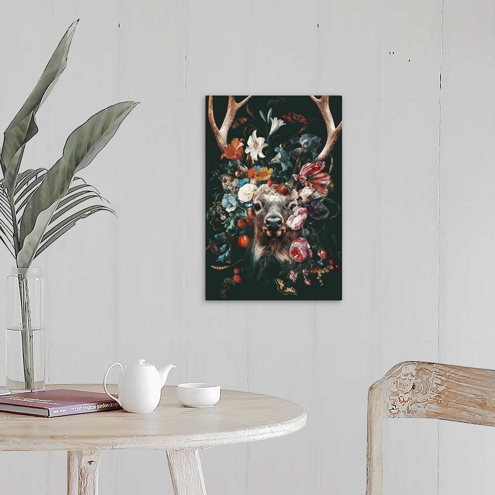 A farmhouse room featuring Floral Deer