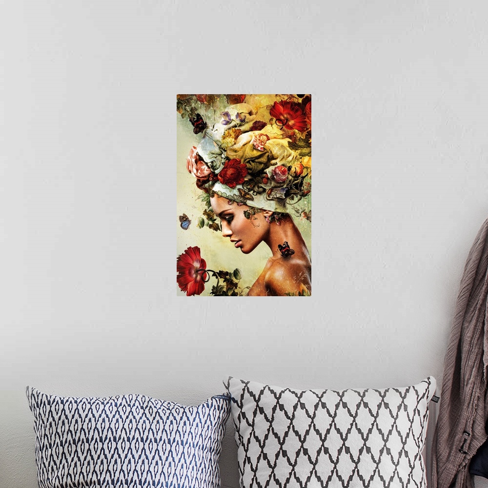 A bohemian room featuring Flower Woman 4