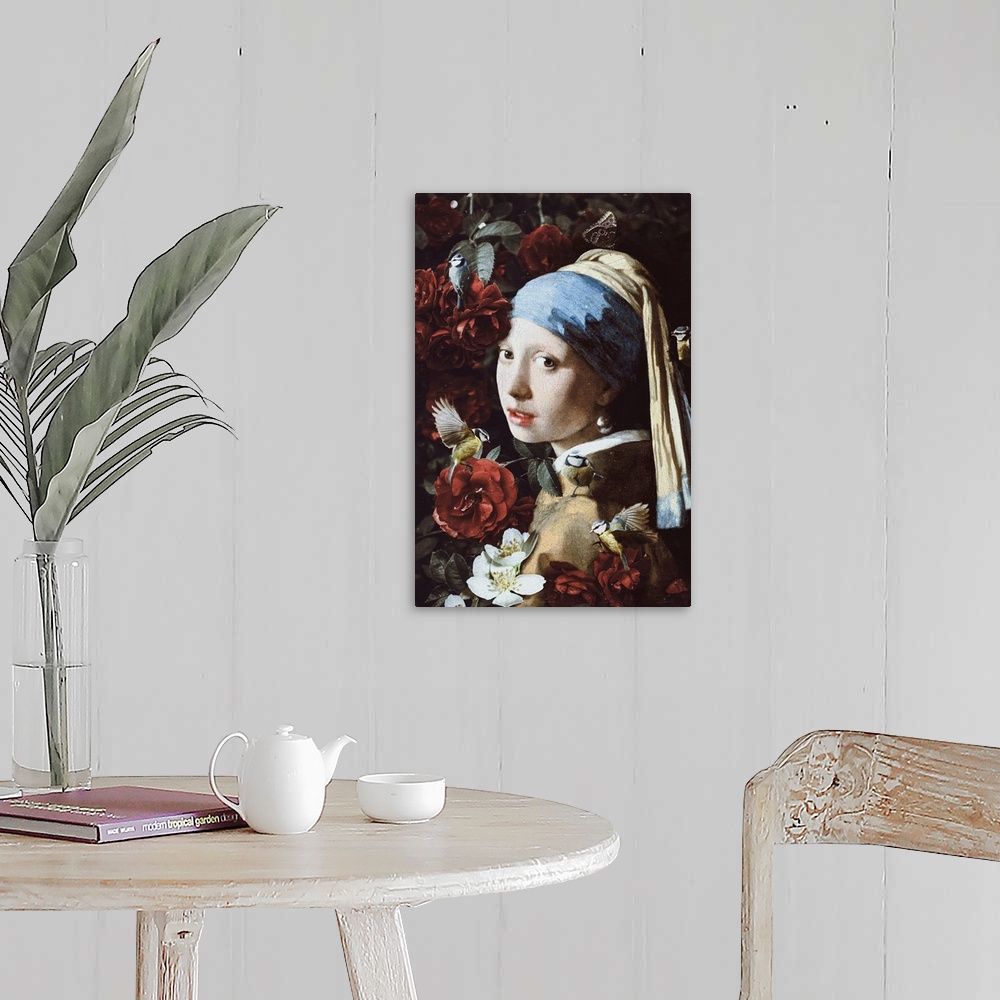 A farmhouse room featuring Girl With Pearl Earring