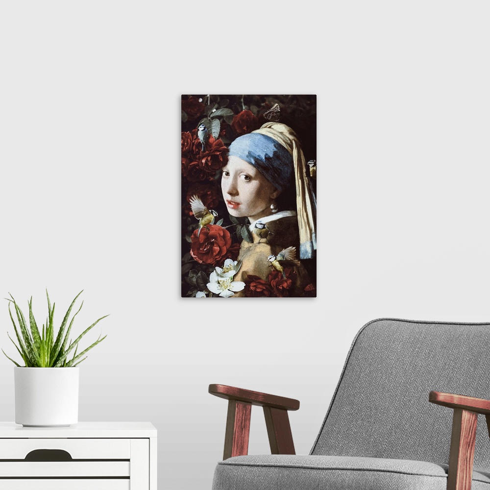 A modern room featuring Girl With Pearl Earring