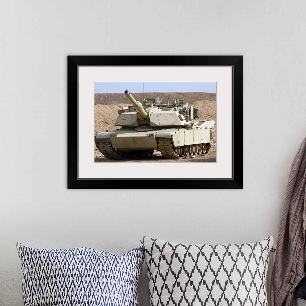 A bohemian room featuring M1 Abrams tank at Camp Warhorse