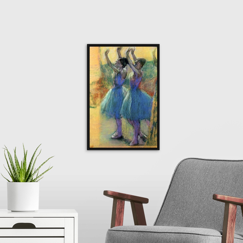 A modern room featuring XIR41131 Two Blue Dancers (pastel on paper)  by Degas, Edgar (1834-1917); 75x49 cm; Van der Heydt...