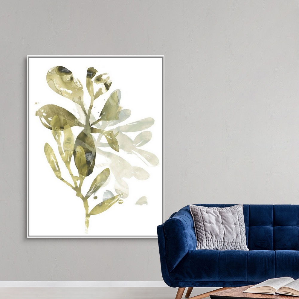 A modern room featuring Lichen and Leaves I