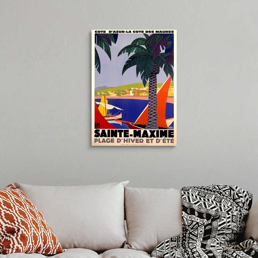 Sainte Maxime, Vintage Poster, by Roger Broders Wall Art, Canvas Prints ...