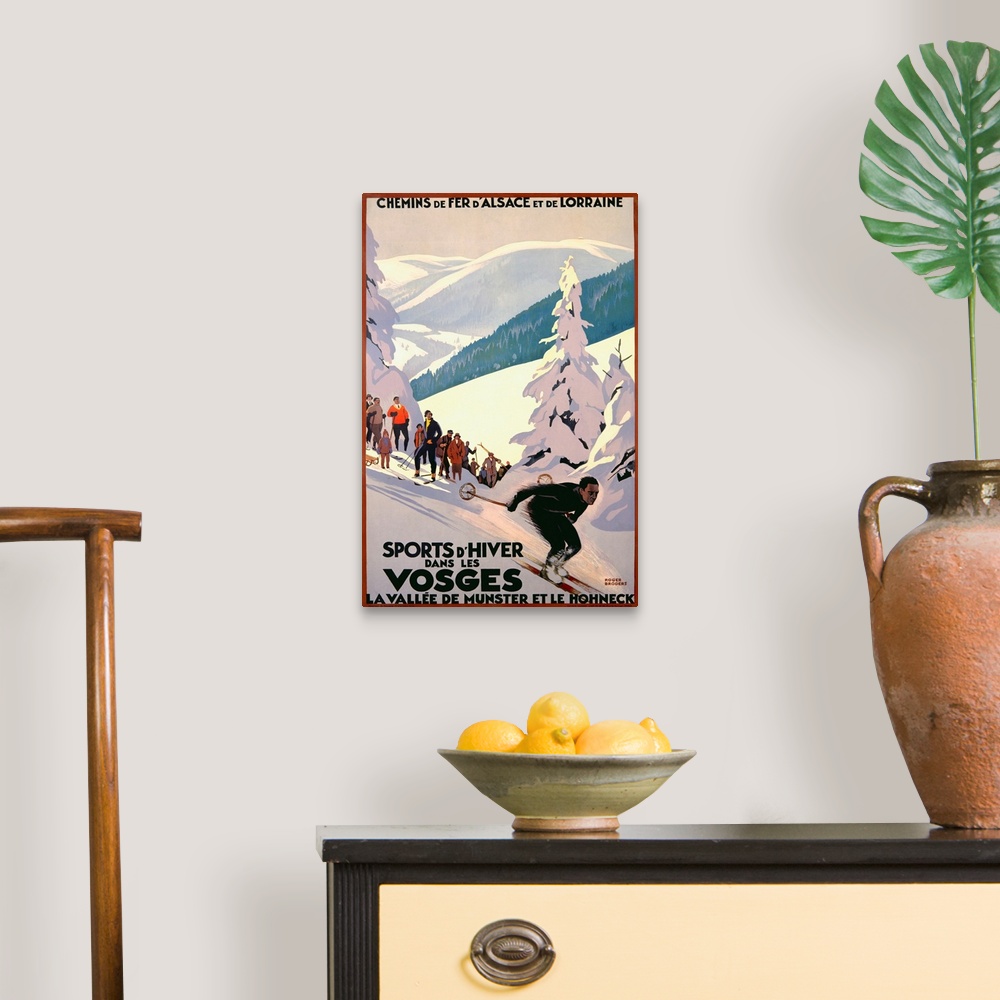 Sports dHiver dans les Vosges, Vintage Poster Wall Art, Canvas Prints ...