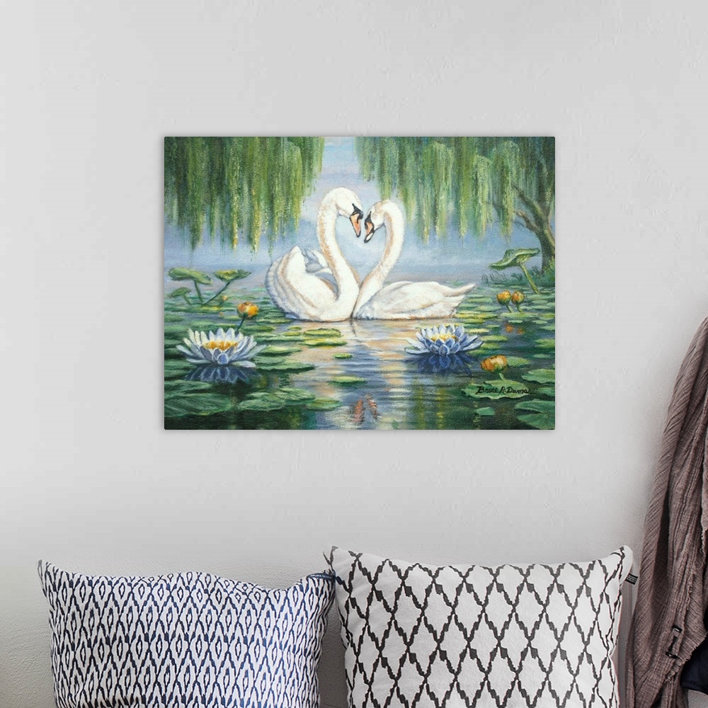 Swan Love Wall Art, Canvas Prints, Framed Prints, Wall Peels | Great
