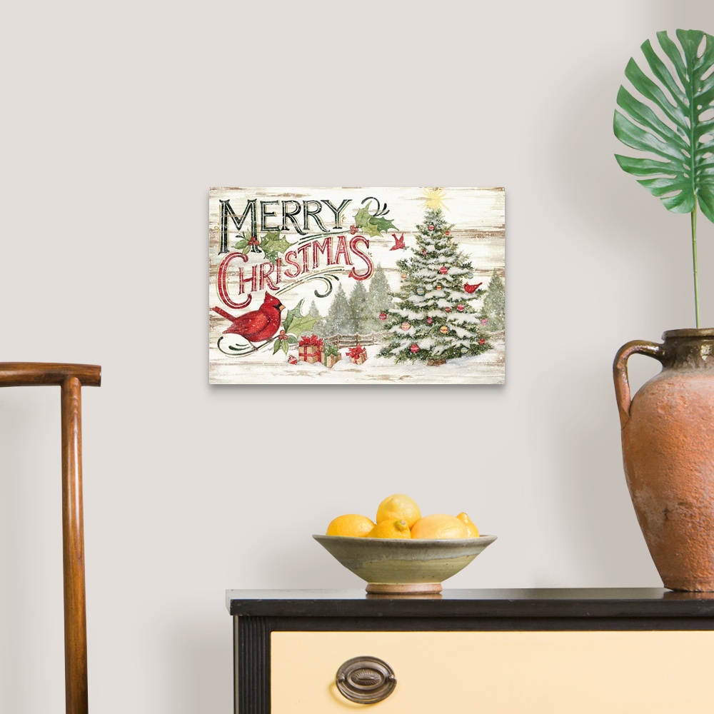 Vintage Christmas Sign Wall Art, Canvas Prints, Framed Prints, Wall ...