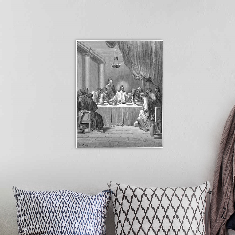 Jesus and his disciples at the Last Supper Wall Art, Canvas Prints ...