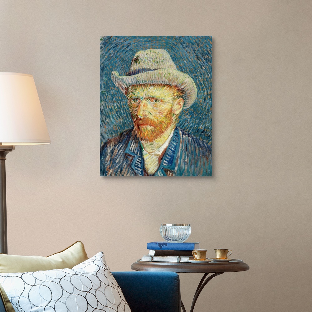 Self-Portrait With Grey Felt Hat By Vincent Van Gogh Wall Art, Canvas ...