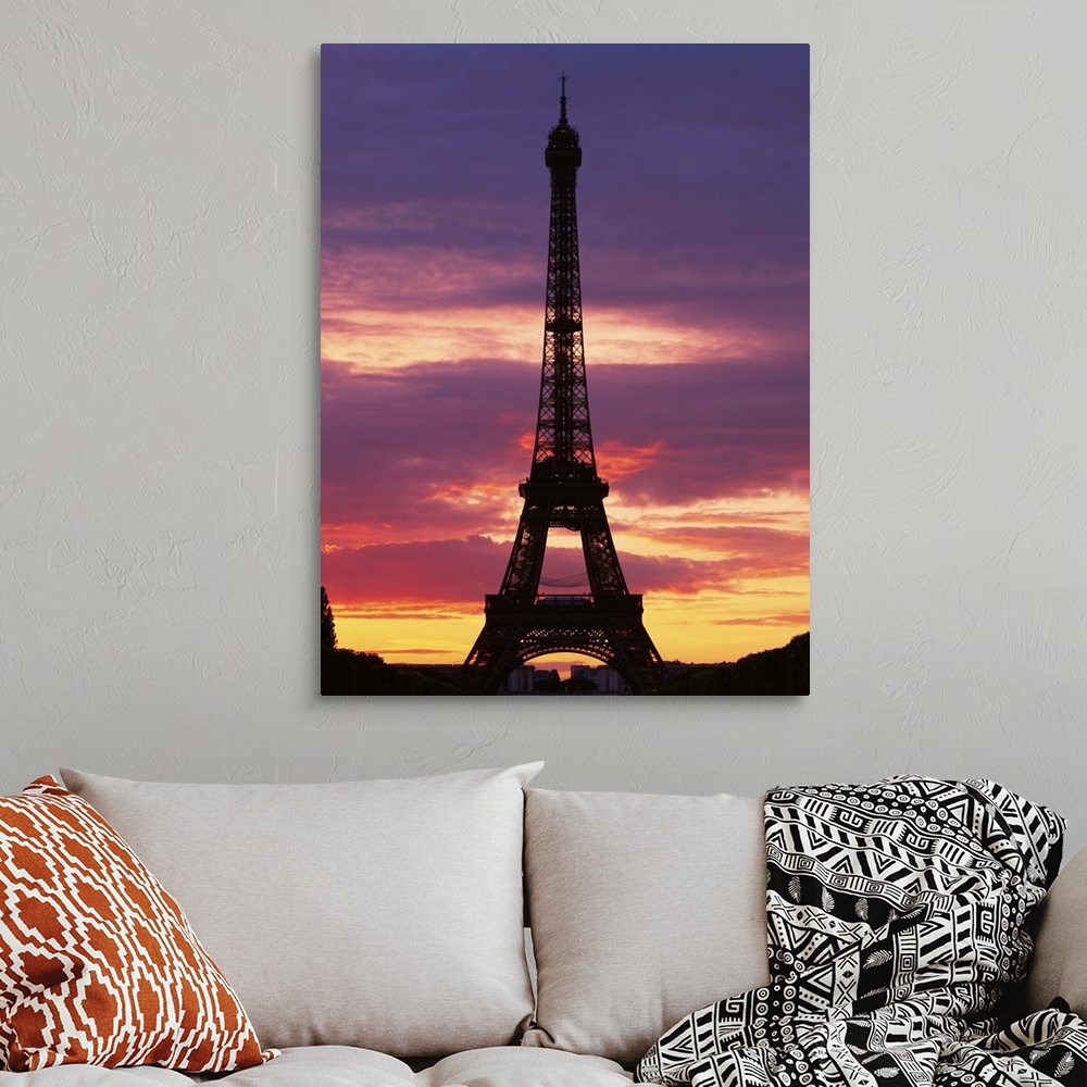 Silhouette of the Eiffel Tower at sunset, Paris, France Wall Art ...
