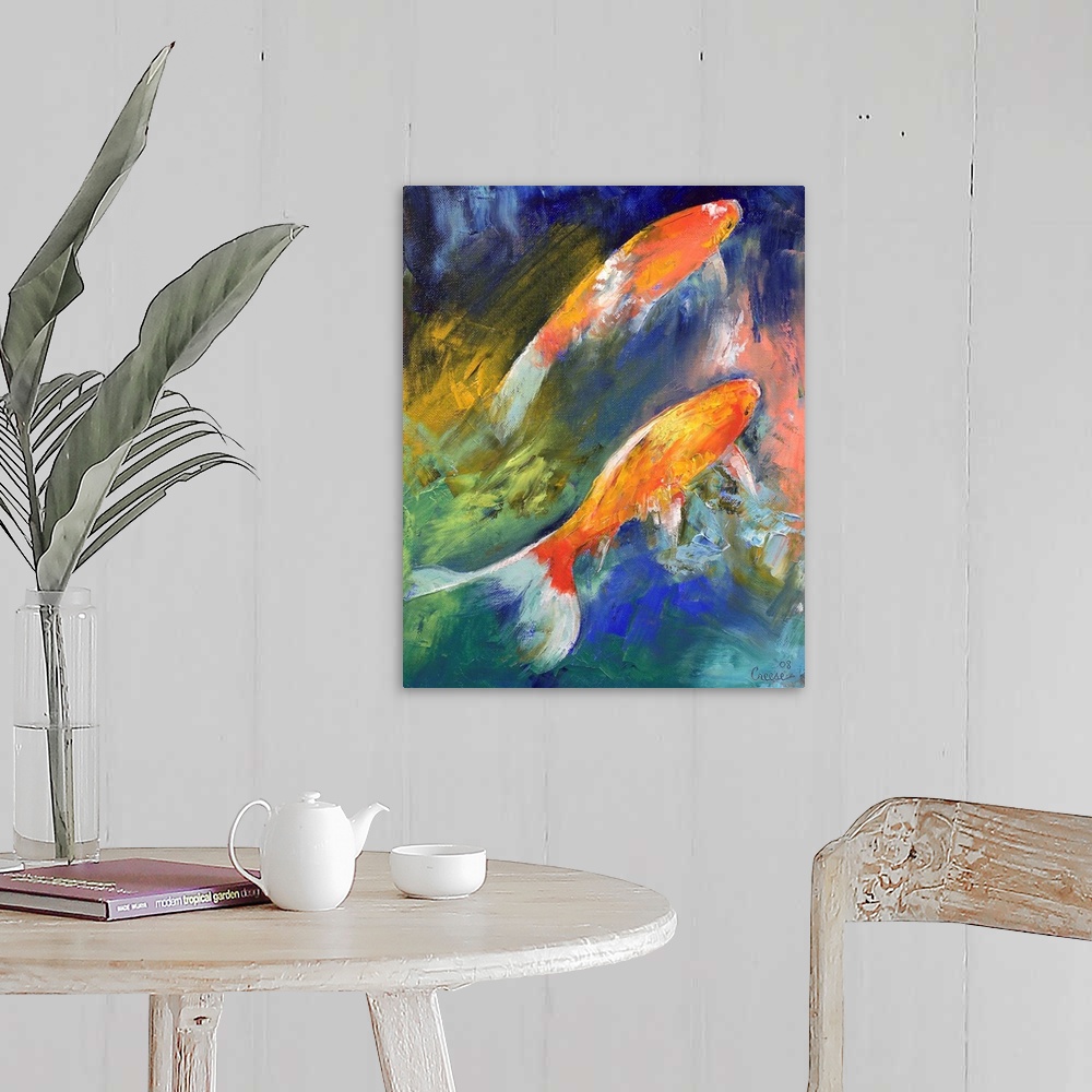 Two Koi Fish Wall Art, Canvas Prints, Framed Prints, Wall Peels | Great ...