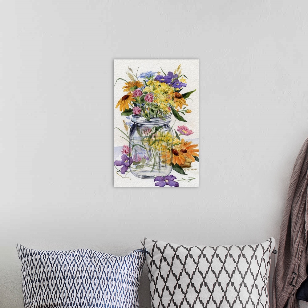 Wildflower Jar Wall Art, Canvas Prints, Framed Prints, Wall Peels ...