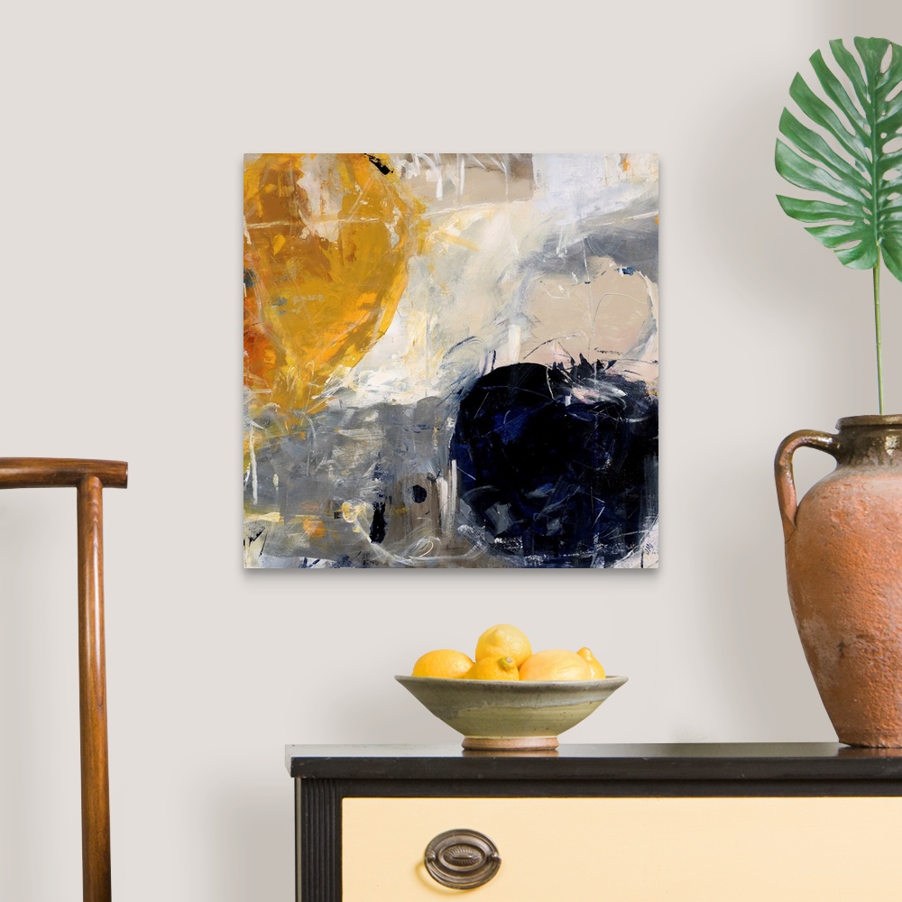 Gold Grey and Blue Wall Art, Canvas Prints, Framed Prints, Wall Peels ...