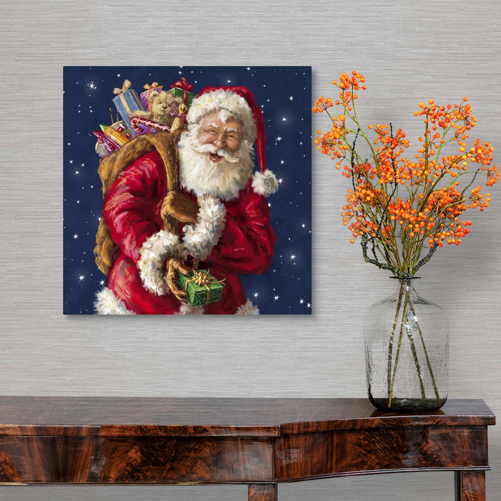 Santa winking with sack Wall Art, Canvas Prints, Framed Prints, Wall ...