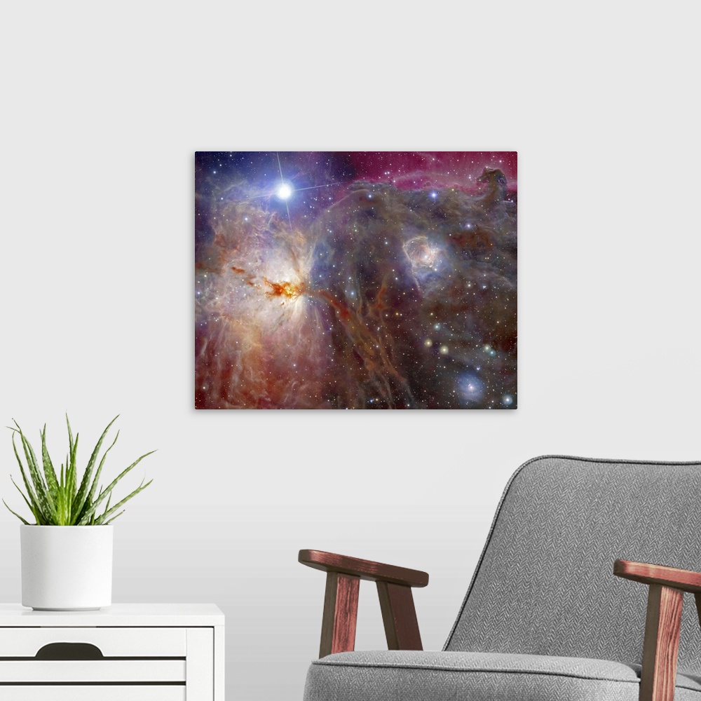Horsehead Nebula region in infrared and visible light Wall Art, Canvas ...