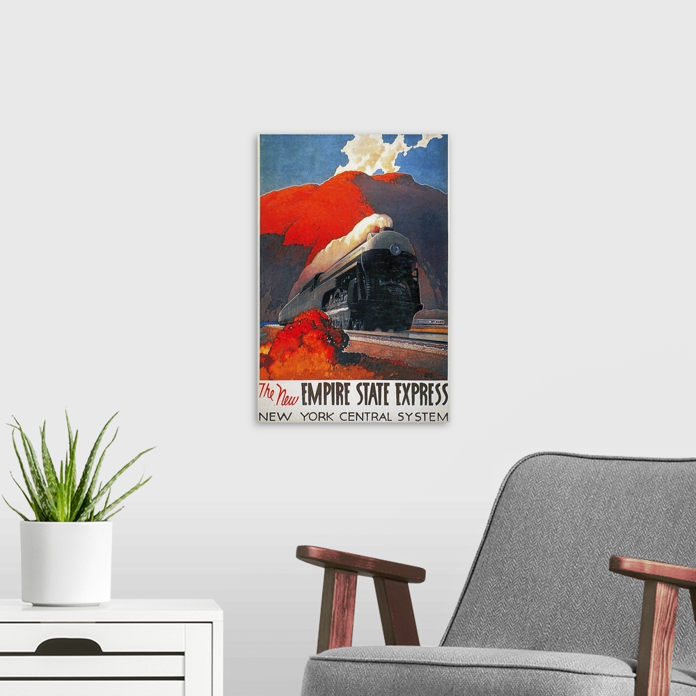 American Train Poster, The New Empire State Express Wall Art, Canvas ...