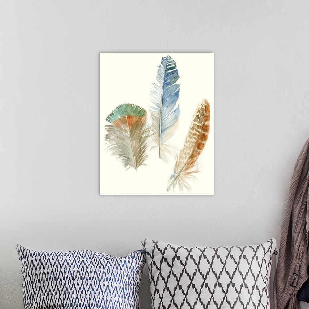 Watercolor Feathers III Wall Art, Canvas Prints, Framed Prints, Wall ...